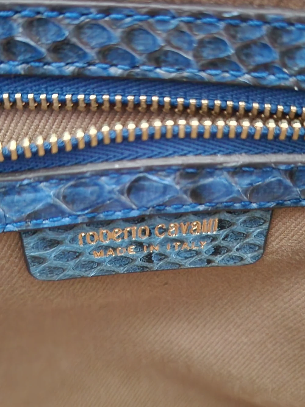Vintage Roberto Cavalli Mainline Lion Head Turn-Lock Satchel With Cobra Details